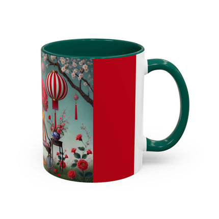 Reading in a Painted Garden Colorful Mugs (11oz, 15oz)