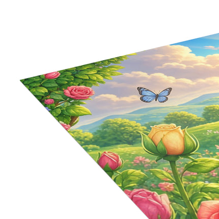 🐼🌹 The Little Panda Garden Ride Greeting Card – Whimsical Animal Adventure