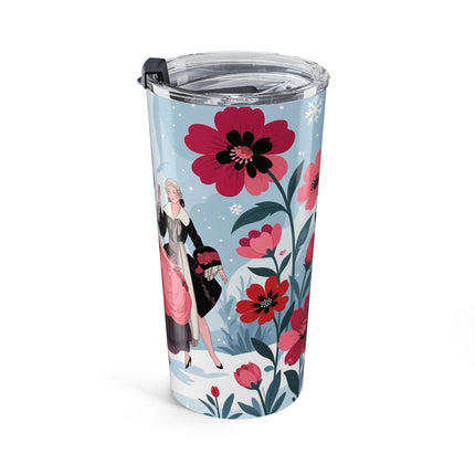 🌹❄️ The Ladies Of The Crimson Winter Tumbler – Art Deco Holiday Elegance
