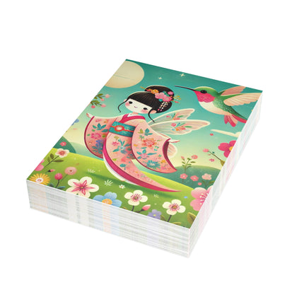 Geisha Fairy and the Hummingbird Blossom Postcard Bundles (envelopes included) - Bundles of 10, 30, 50 Pieces
