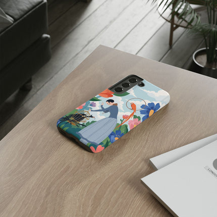 🦜🌺 The Lady Of The Garden Aviary Phone Case – Art Deco Floral Whimsy