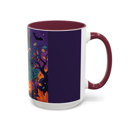 🐈‍⬛🎃 The Midnight Black Cat Masquerade Colorful Mug – Whimsical Halloween Elegance