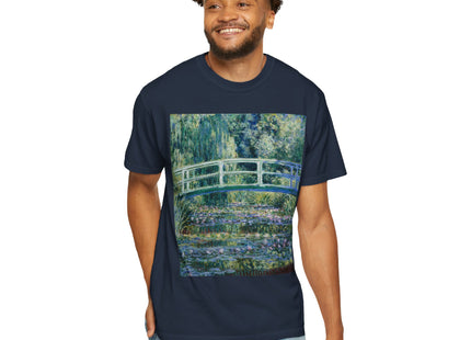 Water Lilies and Japanese Bridge by Claude Monet Unisex Garment-Dyed T-shirt