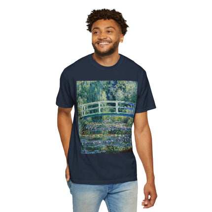 Water Lilies and Japanese Bridge by Claude Monet Unisex Garment-Dyed T-shirt