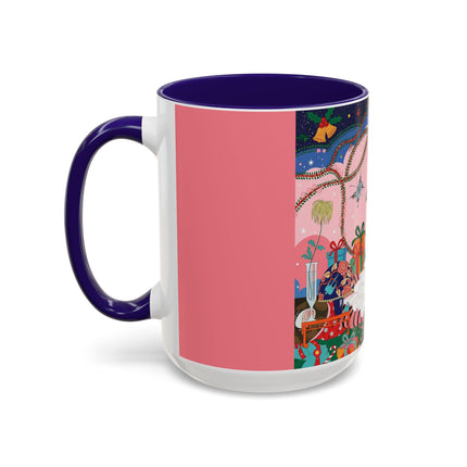 🎀🎄 Christmas Morning In The Rose Parlor Colorful Mug – Art Deco Holiday Fantasy