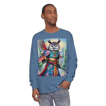 Cyberpunk Samurai Owl Long Sleeve T-Shirt