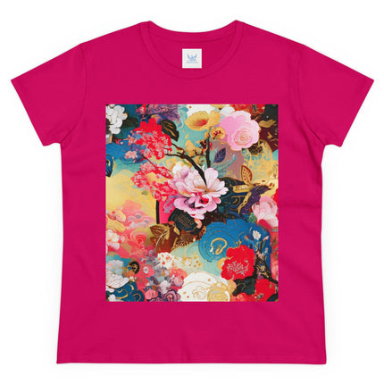 Women's Ethereal Irises Print Midweight Cotton Tee