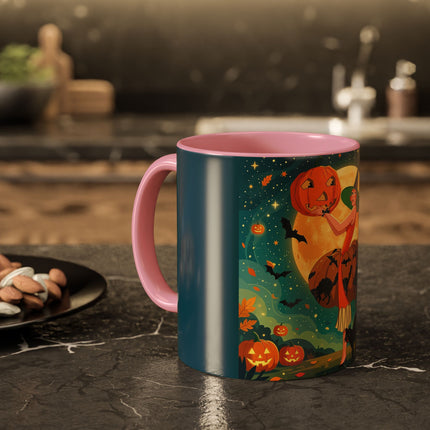 🦇🎃 The Witch Of Batwing Pumpkin Hollow Colorful Mug – Moonlit Halloween Charm