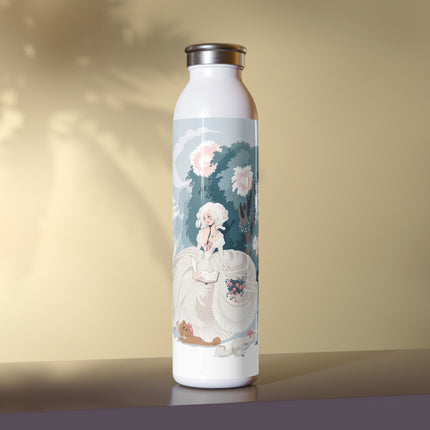 🌸📖 The Enchanted Garden Reader Slim Water Bottle – Art Deco Floral Elegance
