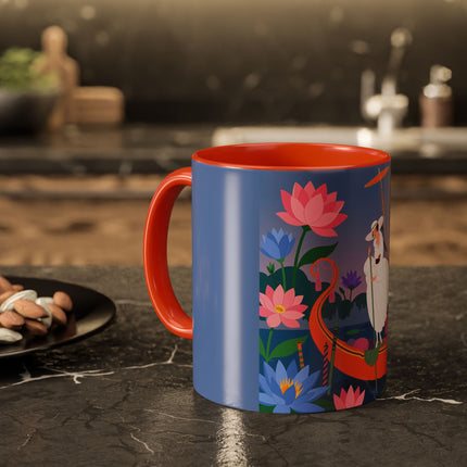 The Lady Of The Lotus Voyage Colorful Mugs – Art Deco Botanical Elegance