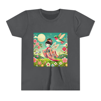 Geisha Fairy and the Hummingbird Blossom Youth Short Sleeve Tee