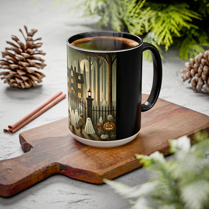 Ghostly Welcome – A Halloween Night Colorful Mugs (11oz, 15oz)