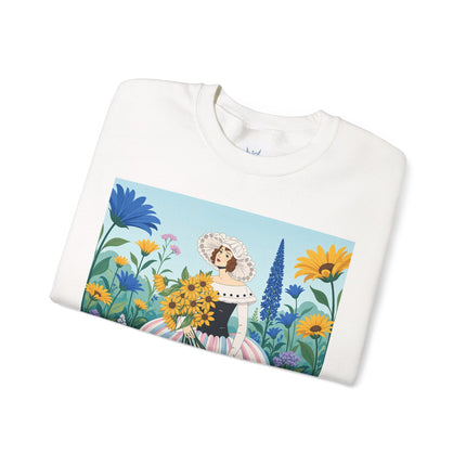 🌻🎀 The Sunflower Garden Bouquet Crewneck Sweatshirt – Art Deco Floral Elegance