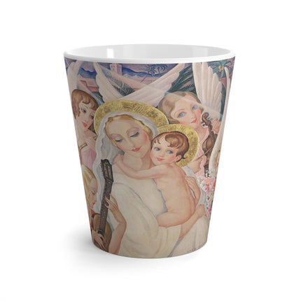 Madonna with Child Surrounded by Musical Angels by Gerda Wegener Latte Mug