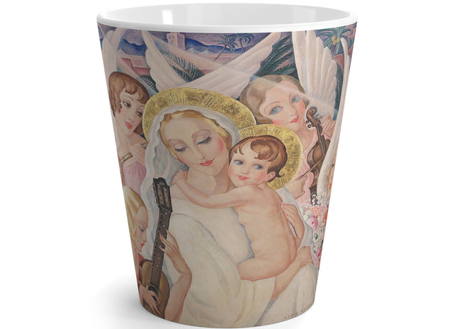 Madonna with Child Surrounded by Musical Angels by Gerda Wegener Latte Mug