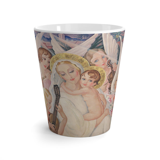 Madonna with Child Surrounded by Musical Angels by Gerda Wegener Latte Mug