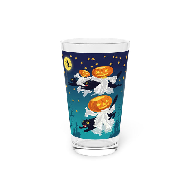 🐈‍⬛🎃 The Flying Black Cats Of Halloween Glass, 16oz – Whimsical Storybook Charm