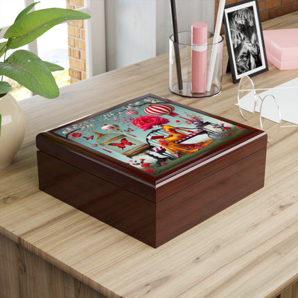Reading In A Painted Garden Jewelry Box
