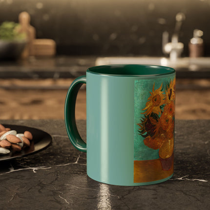Vase with Twelve Sunflowers by Vincent van Gogh Colorful Mugs (11oz, 15oz)