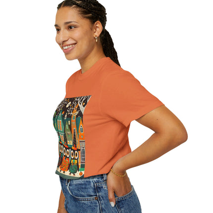 Night of the Trick-or-Treating Owlets Unisex Garment-Dyed T-shirt