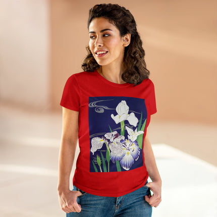 Irises by Kogyo Tsukioka Women's Midweight Cotton Tee