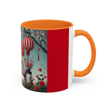 Reading in a Painted Garden Colorful Mugs (11oz, 15oz)