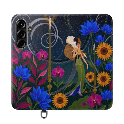 🌙🕯️ The Lady Of The Midnight Garden Flip Case – Art Deco Nocturne