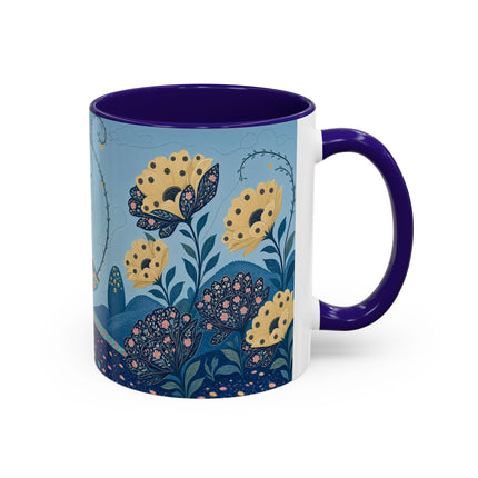 🌼🦋 The Enchanted Butterfly Garden Promenade Colorful Mug – Art Deco Floral Whimsy