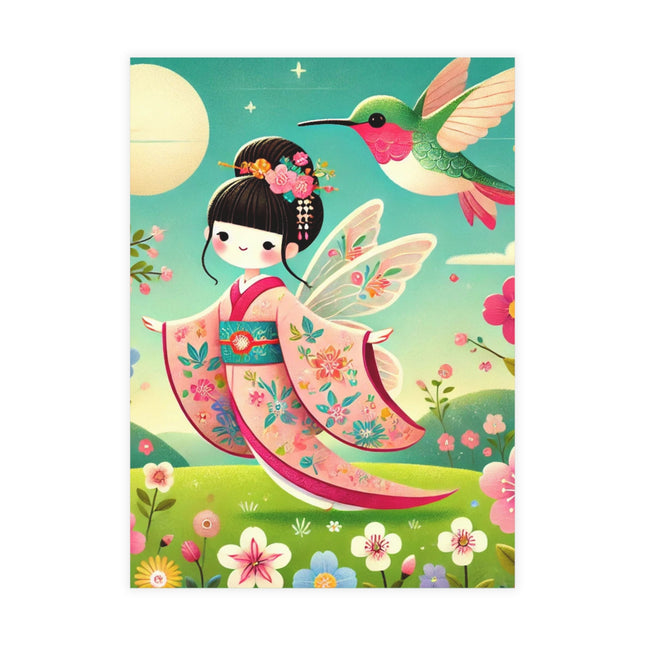 Geisha Fairy and the Hummingbird Blossom Postcard Bundles (envelopes included) - Bundles of 10, 30, 50 Pieces
