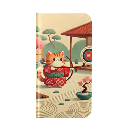 🏹🌸 Archer Kitten in the Zen Garden Flip Case – Focus, Whimsy & Zen Balance