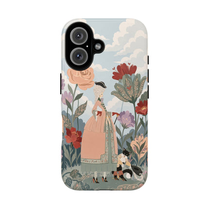 🌹🐈 The Lady And Puss In Boots Phone Case – Art Deco Floral Whimsy