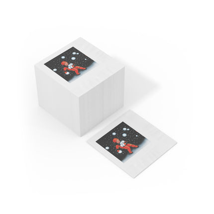Festive Snowball White Coined Napkins