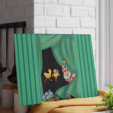 Easter Elf's Whimsy Glass Cutting Board