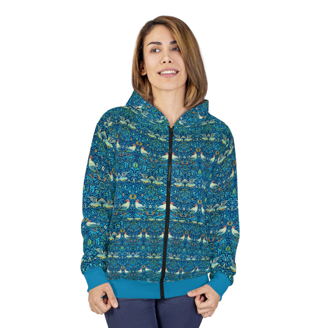 Birds by William Morris Zip Hoodie (AOP)