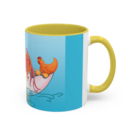 A Rooster's Seafaring Adventure Colorful Mugs, 11oz