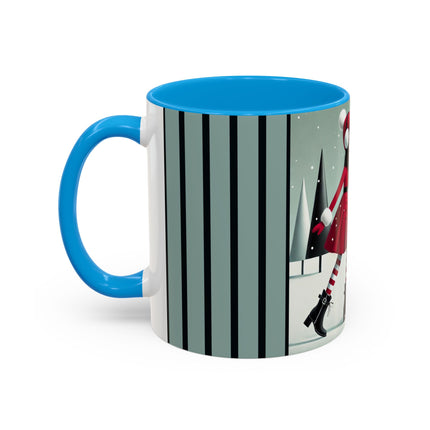 Red Sled & Curious Cats Colorful Mugs (11oz, 15oz)