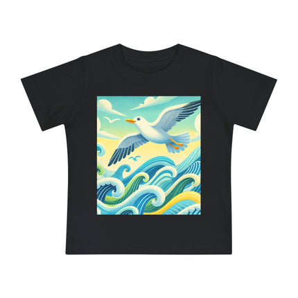 Seagull Riding a Wave Baby T-Shirt – A Splash of Seaside Adventure