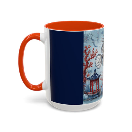 Lionfish & Lantern Colorful Mug – Mystical Ocean & Asian Harmony