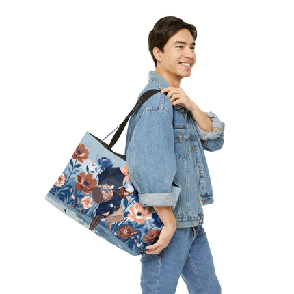 ☂️🌺 The Lady Of The Traveling Garden Weekender Tote Bag – Art Deco Floral Adventure