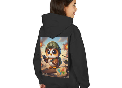 Owl on the Front Lines Youth Heavy Blend Hooded Sweatshirt