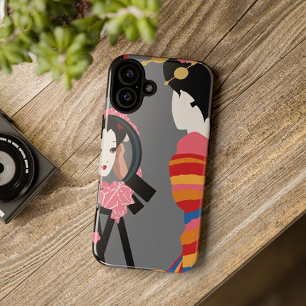 Geisha Mirror Phone Case – Elegant Reflection & Timeless Beauty