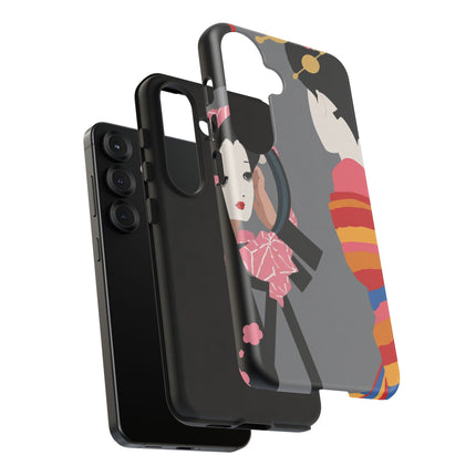 Geisha Mirror Phone Case – Elegant Reflection & Timeless Beauty
