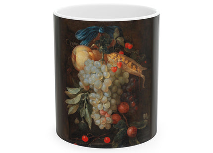 A Hanging Basket of Fruit by Joris van Son Ceramic Mug 11oz