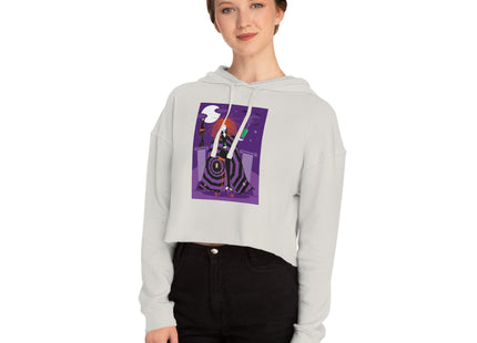 Mystic Elegance Women’s Cropped Hooded Sweatshirt