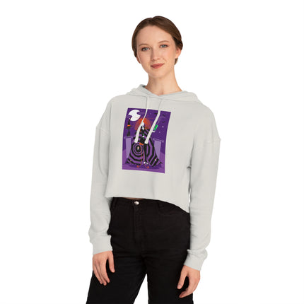 Mystic Elegance Women’s Cropped Hooded Sweatshirt
