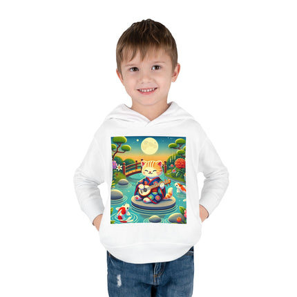 Melodic Kitten by the Koi Pond Toddler Pullover Fleece Hoodie