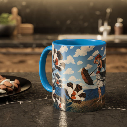 🌊🌼 The Windswept Seaside Promenade Colorful Mug – Art Deco Coastal Elegance