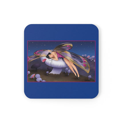 Slumbering Fairy Cork Back Coaster