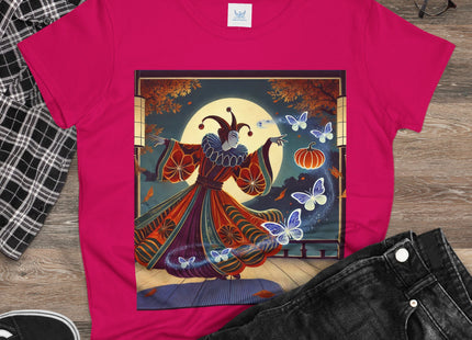 Court Magician with Ghost Butterflies Women's Midweight Cotton Tee