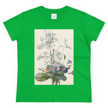 A Bouquet of Flowers with Insects by Pierre Joseph Redouté Women's Midweight Cotton Tee